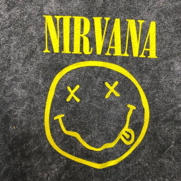 Nirvana Nevermind Dead Smiley Logo Grunge Band T-Shirt Medium - Picture 2 of 4